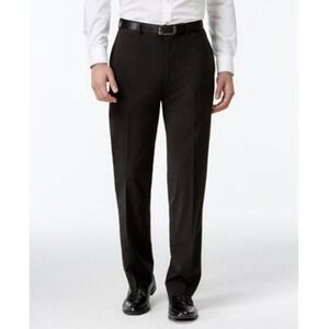 Calvin Klein Dress Pants Mens 34x32 Black Slim Fit Suit Flat Front‎ Trousers NWT